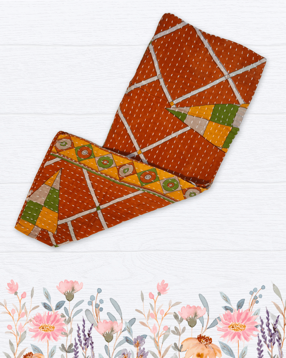 Kantha Kitchen Towel | Spring - Asha Project Kantha - Saree - Handmade
