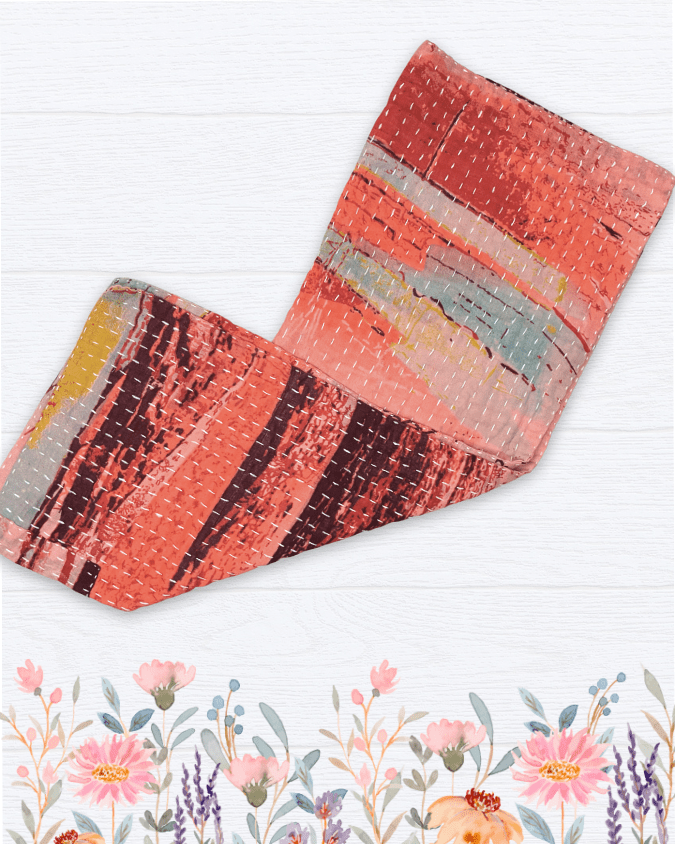 Kantha Kitchen Towel | Spring - Asha Project Kantha - Saree - Handmade