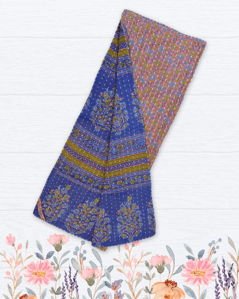 Kantha Kitchen Towel | Spring - Asha Project Kantha - Saree - Handmade