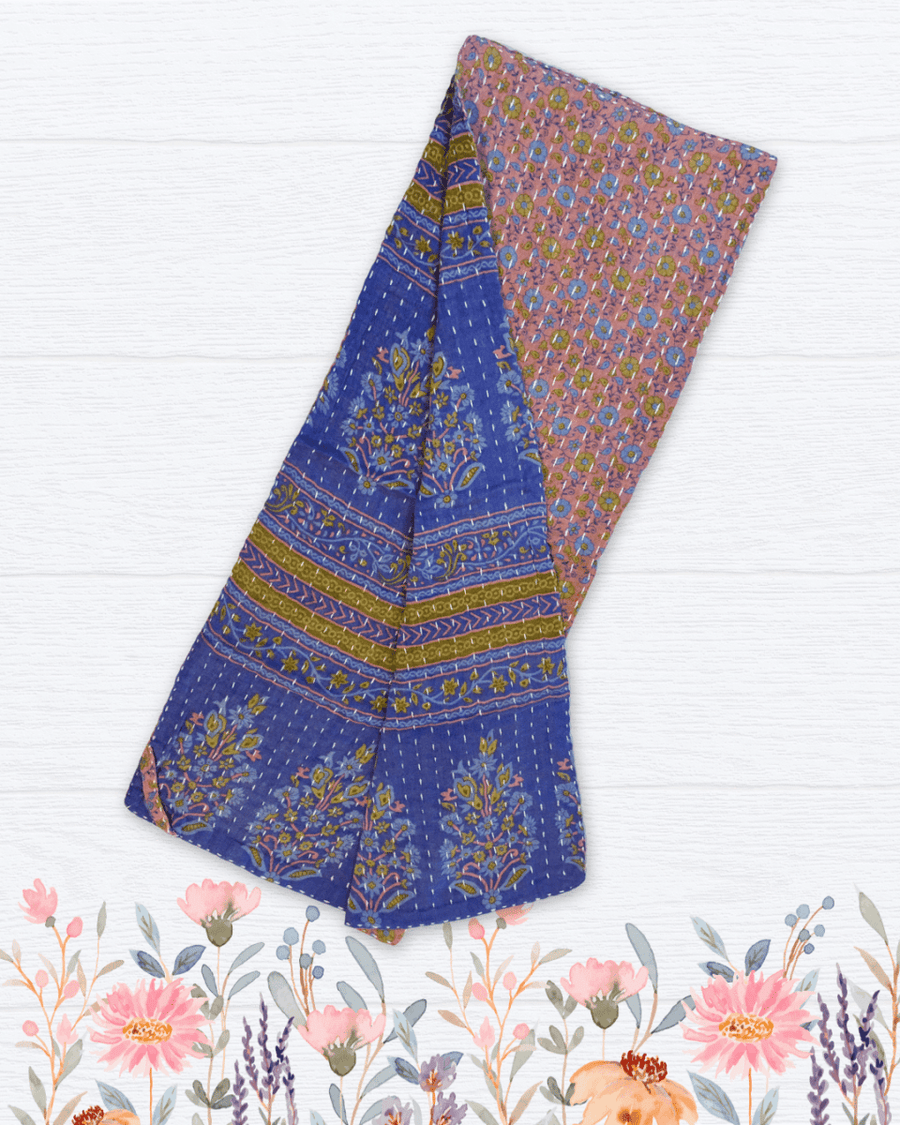 Kantha Kitchen Towel | Spring - Asha Project Kantha - Saree - Handmade