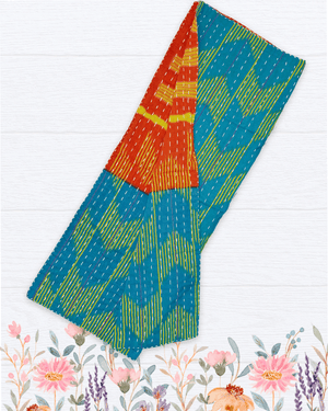 Kantha Kitchen Towel | Spring - Asha Project Kantha - Saree - Handmade