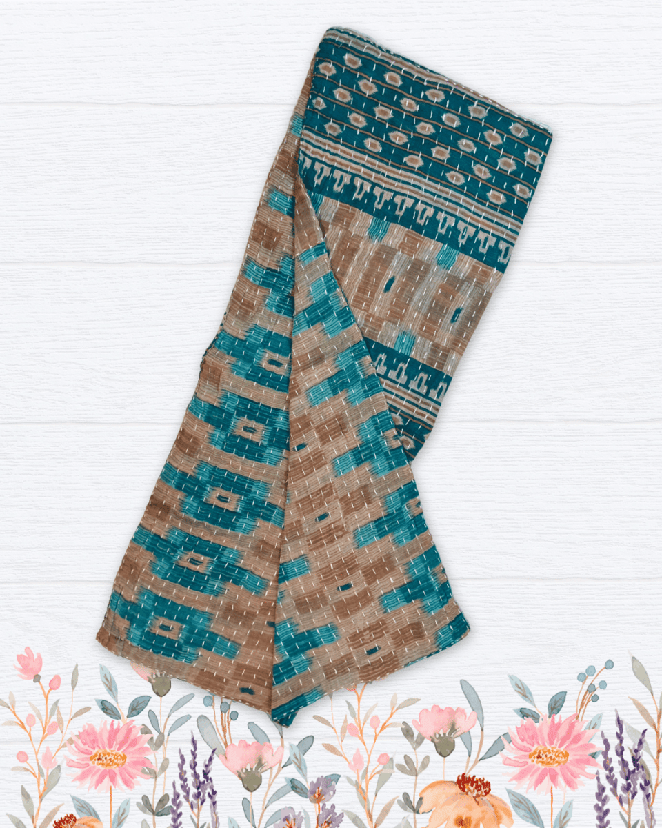 Kantha Kitchen Towel | Spring - Asha Project Kantha - Saree - Handmade