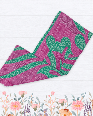 Kantha Kitchen Towel | Spring - Asha Project Kantha - Saree - Handmade