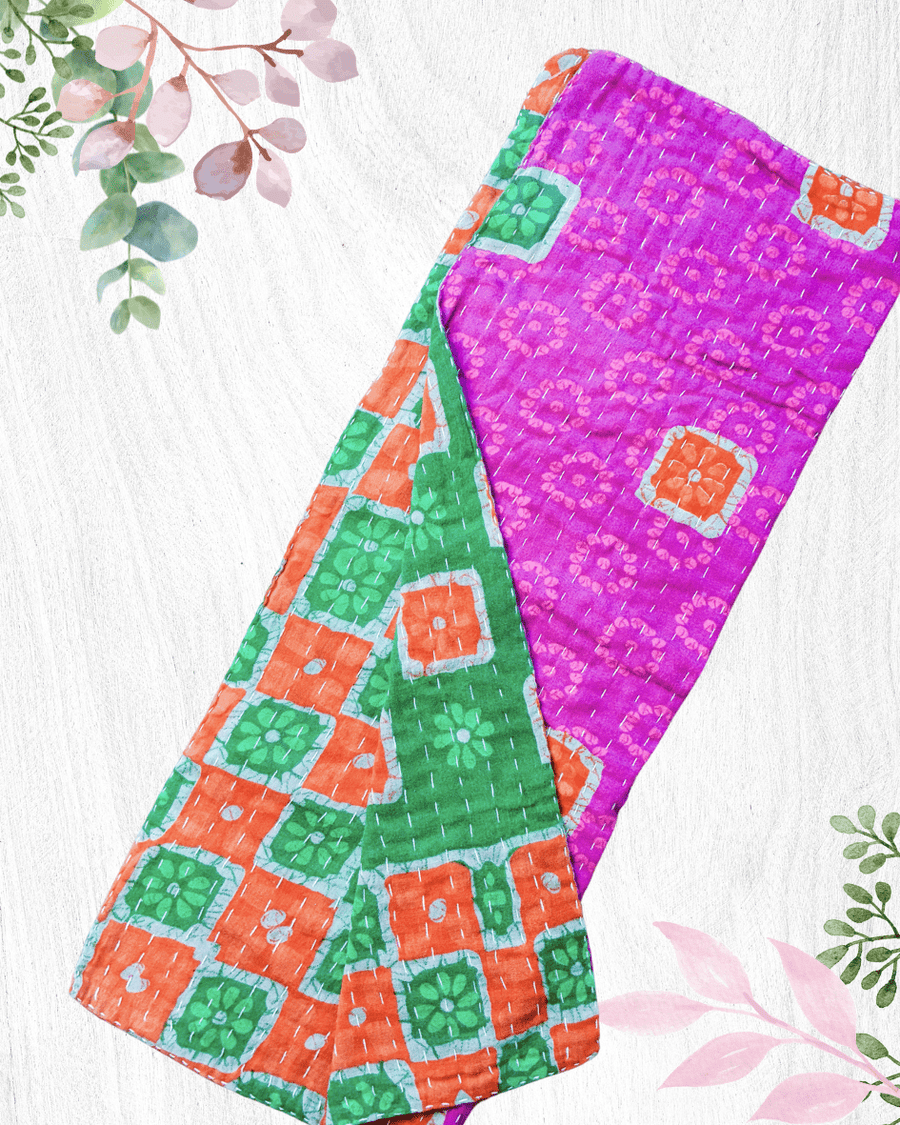 Kantha Kitchen Towel | Valentine's Day - Asha Project Kantha - Saree - Handmade