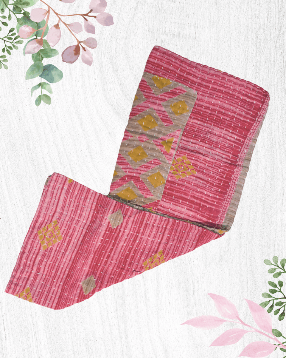 Kantha Kitchen Towel | Valentine's Day - Asha Project Kantha - Saree - Handmade