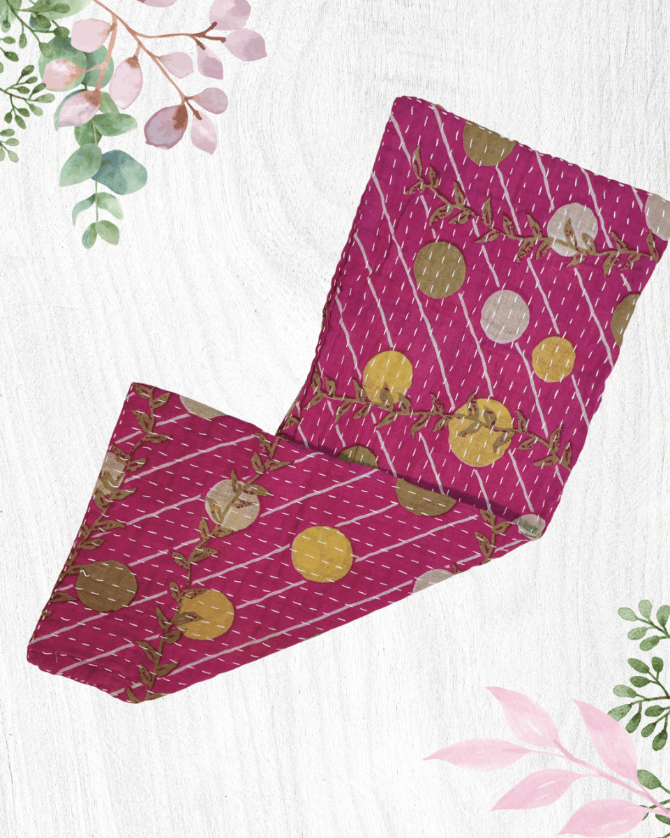 Kantha Kitchen Towel | Valentine's Day - Asha Project Kantha - Saree - Handmade