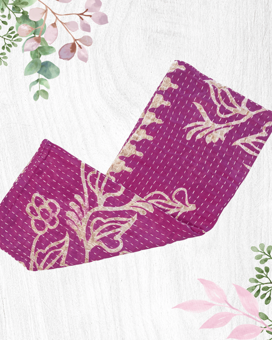 Kantha Kitchen Towel | Valentine's Day - Asha Project Kantha - Saree - Handmade