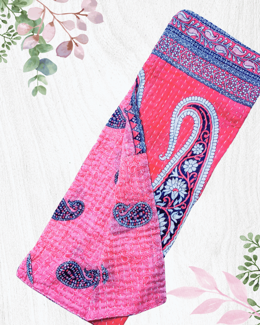Kantha Kitchen Towel | Valentine's Day - Asha Project Kantha - Saree - Handmade