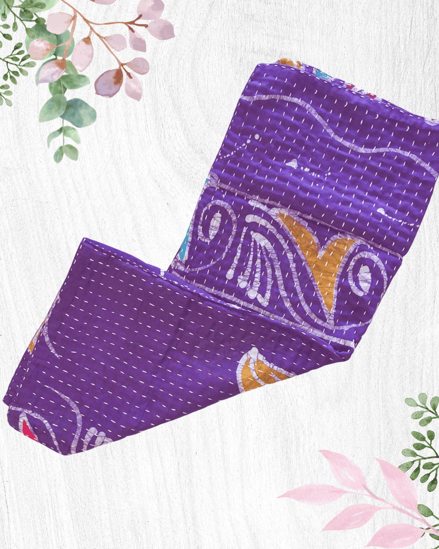 Kantha Kitchen Towel | Valentine's Day - Asha Project Kantha - Saree - Handmade
