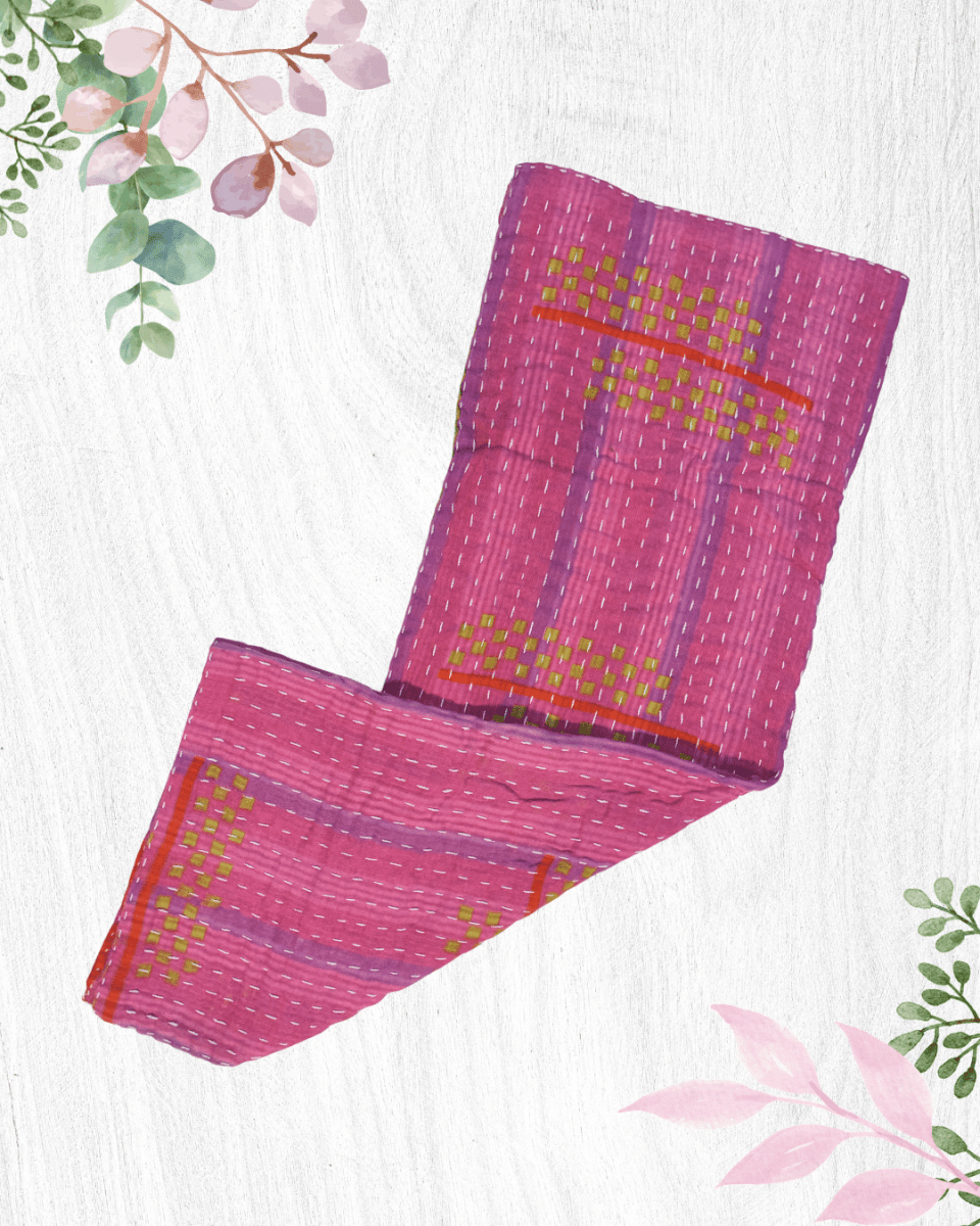 Kantha Kitchen Towel | Valentine's Day - Asha Project Kantha - Saree - Handmade