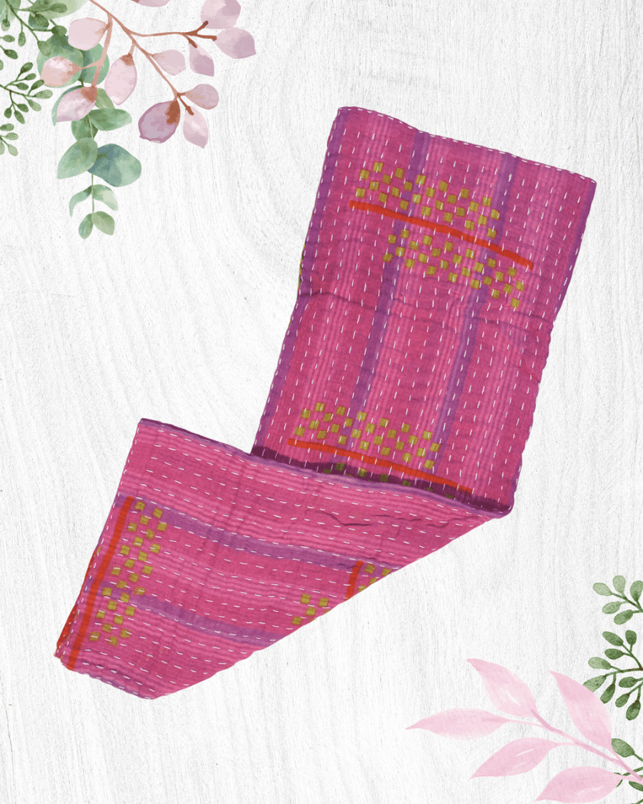 Kantha Kitchen Towel | Valentine's Day - Asha Project Kantha - Saree - Handmade