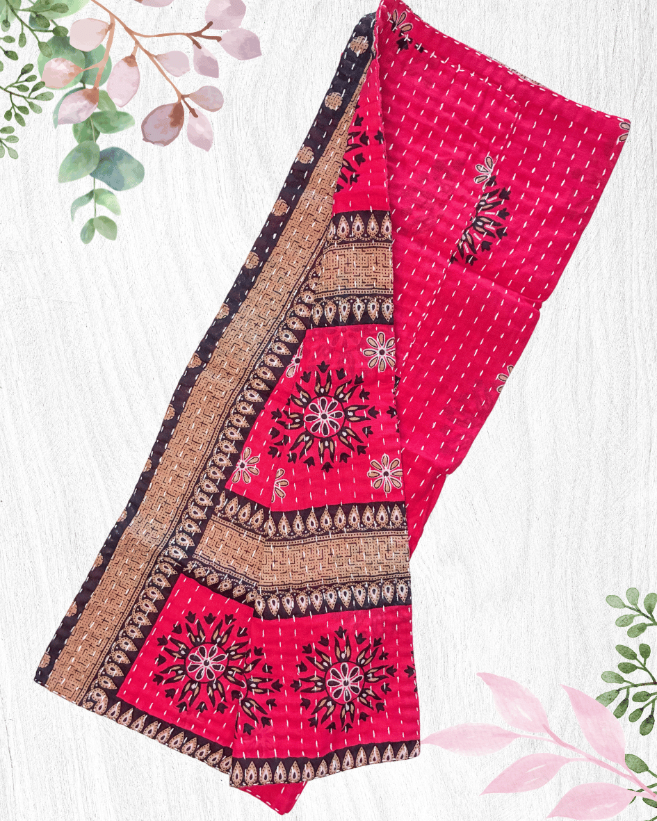 Kantha Kitchen Towel | Valentine's Day - Asha Project Kantha - Saree - Handmade