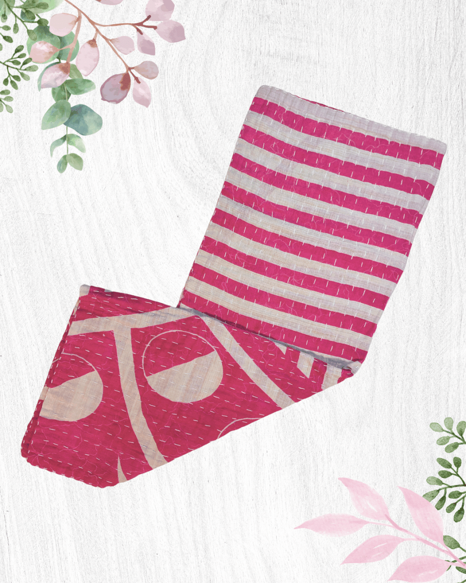 Kantha Kitchen Towel | Valentine's Day - Asha Project Kantha - Saree - Handmade