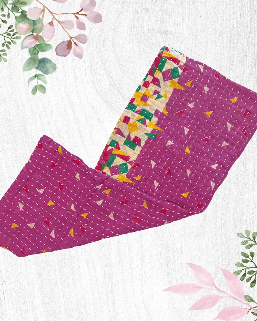 Kantha Kitchen Towel | Valentine's Day - Asha Project Kantha - Saree - Handmade