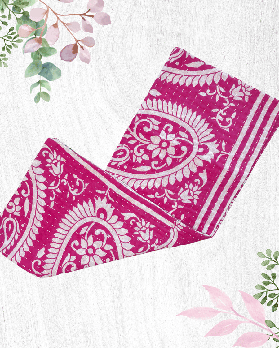 Kantha Kitchen Towel | Valentine's Day - Asha Project Kantha - Saree - Handmade