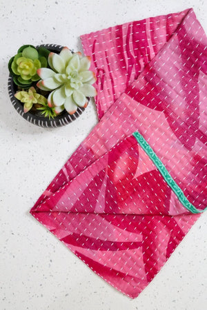 Kantha Kitchen Towel | Valentines Day | Assorted - Asha Project Kantha - Saree - Handmade