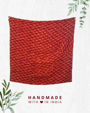 Kantha Mini Throw Blanket - Asha Project Kantha - Saree - Handmade