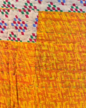 Kantha Mini Throw Blanket - Asha Project Kantha - Saree - Handmade