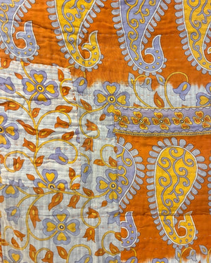 Kantha Mini Throw Blanket - Asha Project Kantha - Saree - Handmade