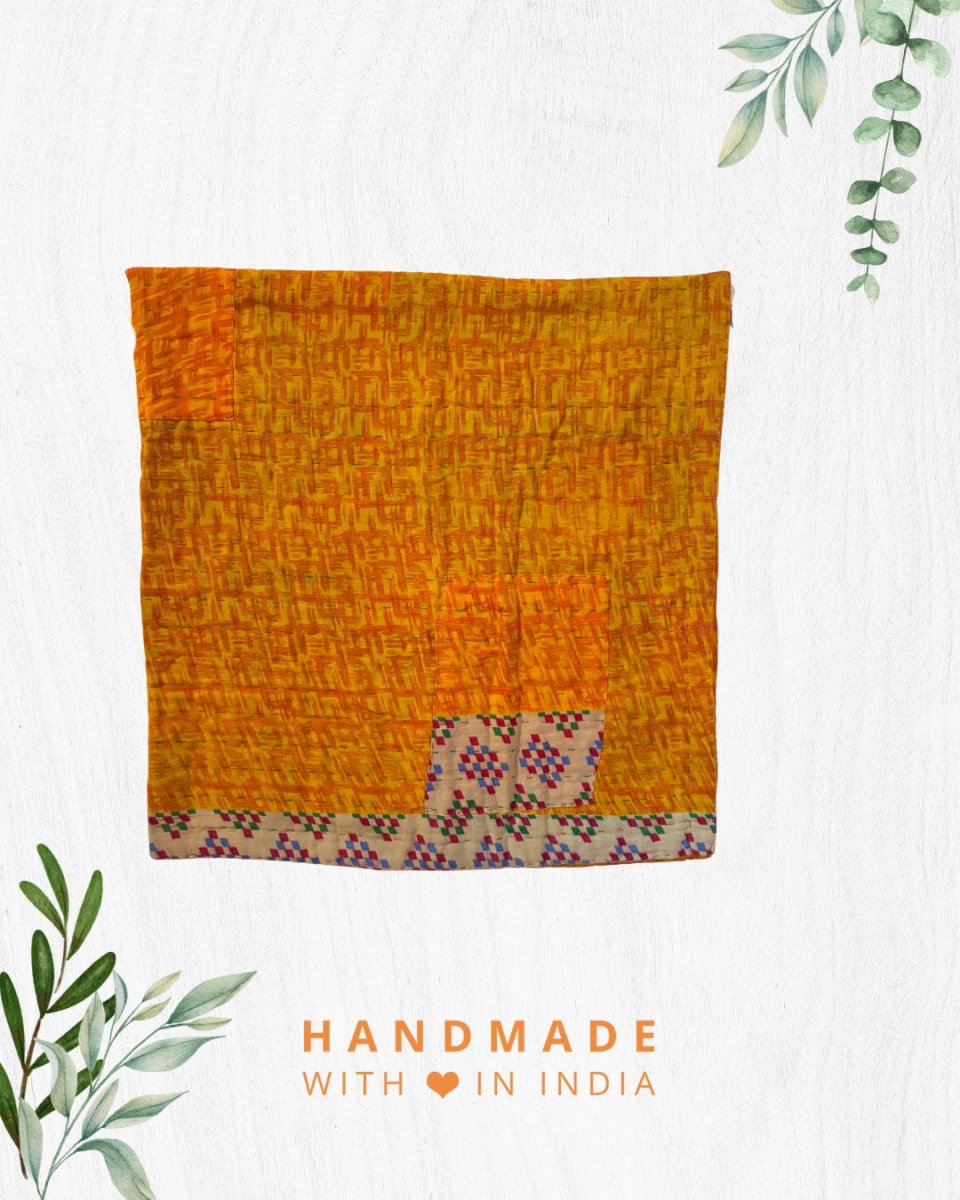 Kantha Mini Throw Blanket - Asha Project Kantha - Saree - Handmade