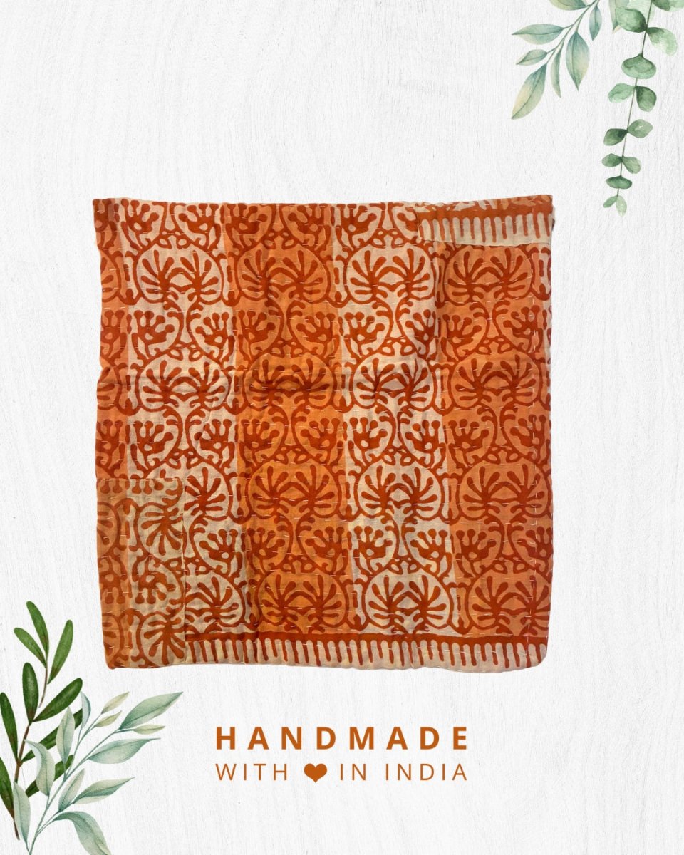 Kantha Mini Throw Blanket - Asha Project Kantha - Saree - Handmade