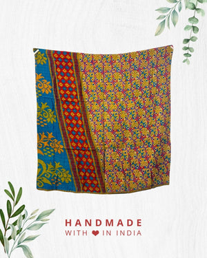 Kantha Mini Throw Blanket - Asha Project Kantha - Saree - Handmade