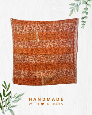 Kantha Mini Throw Blanket - Asha Project Kantha - Saree - Handmade