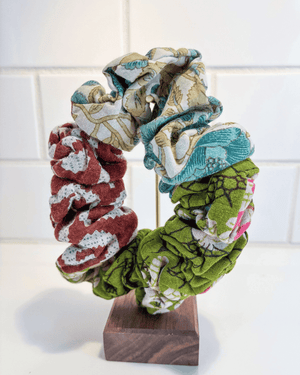 Kantha Oversized Scrunchie - Asha Project Kantha - Saree - Handmade