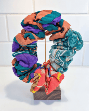 Kantha Oversized Scrunchie - Asha Project Kantha - Saree - Handmade