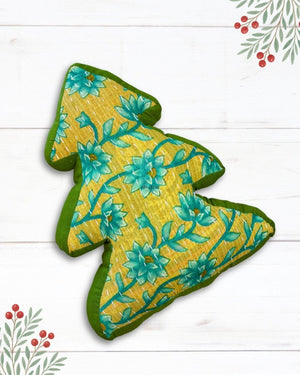 Kantha Pillow | Christmas Tree - Asha Project Kantha - Saree - Handmade