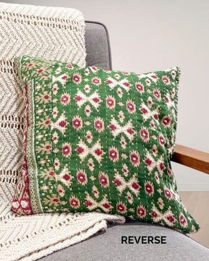 Kantha Pillow Cover - Asha Project Kantha - Saree - Handmade