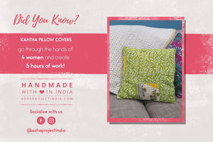 Kantha Pillow Cover - Asha Project Kantha - Saree - Handmade