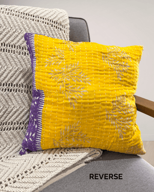 Kantha Pillow Cover - Asha Project Kantha - Saree - Handmade