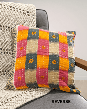 Kantha Pillow Cover - Asha Project Kantha - Saree - Handmade