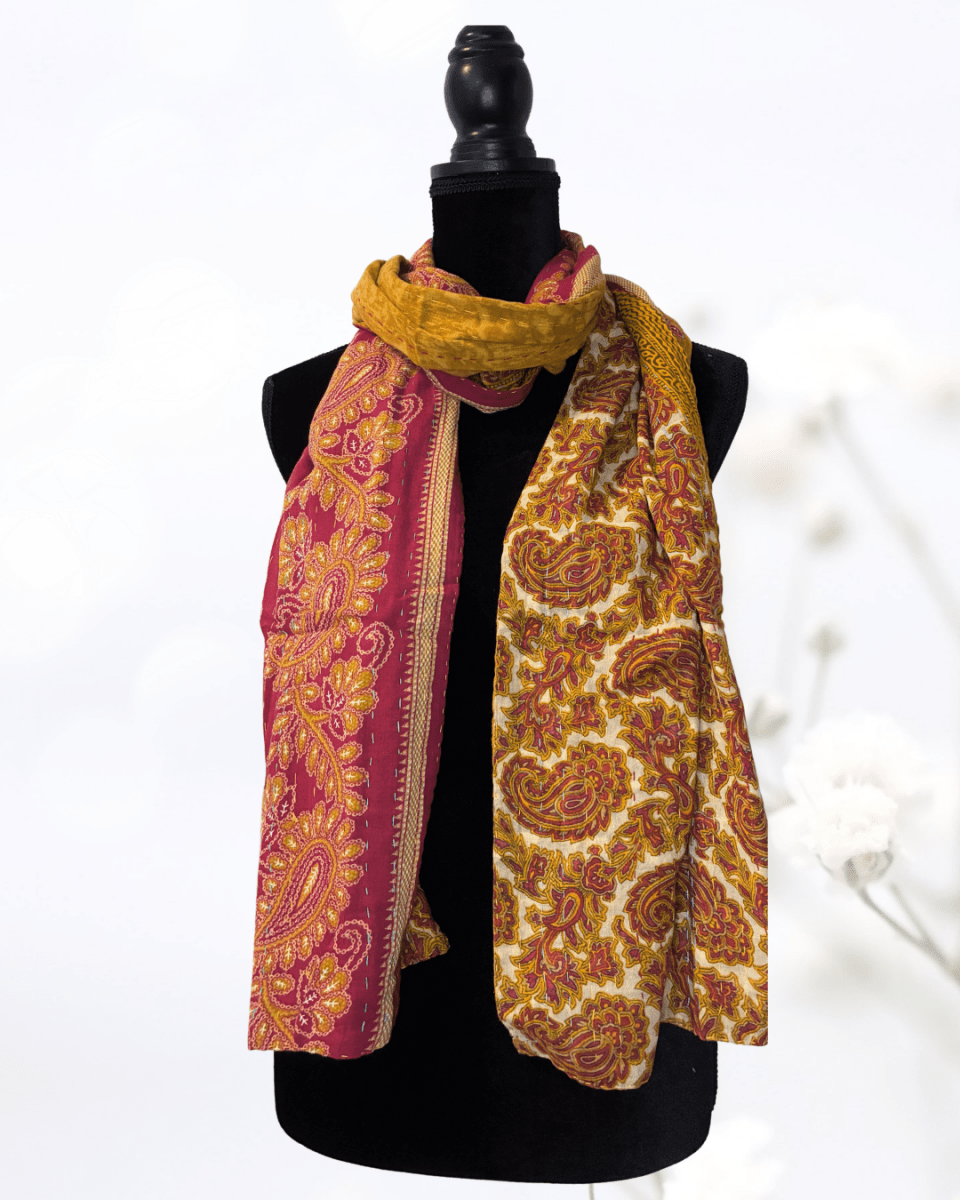 Kantha Scarf - Asha Project Kantha - Saree - Handmade