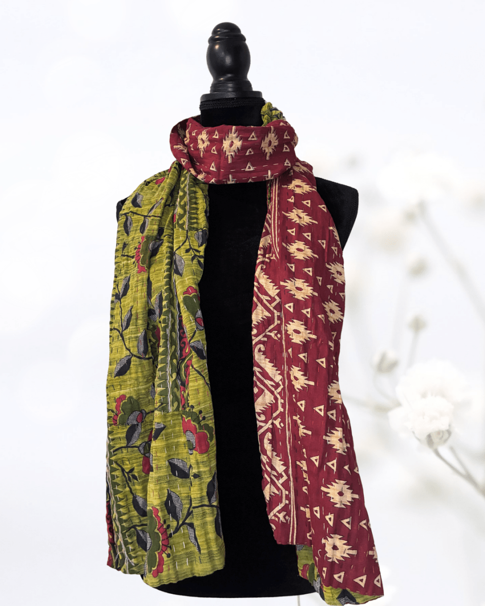 Kantha Scarf - Asha Project Kantha - Saree - Handmade