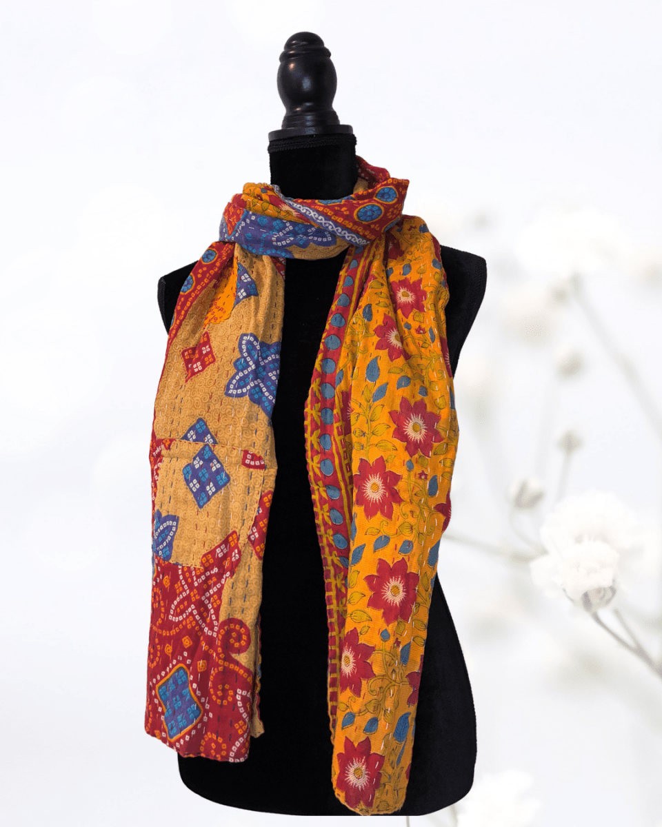 Kantha Scarf - Asha Project Kantha - Saree - Handmade