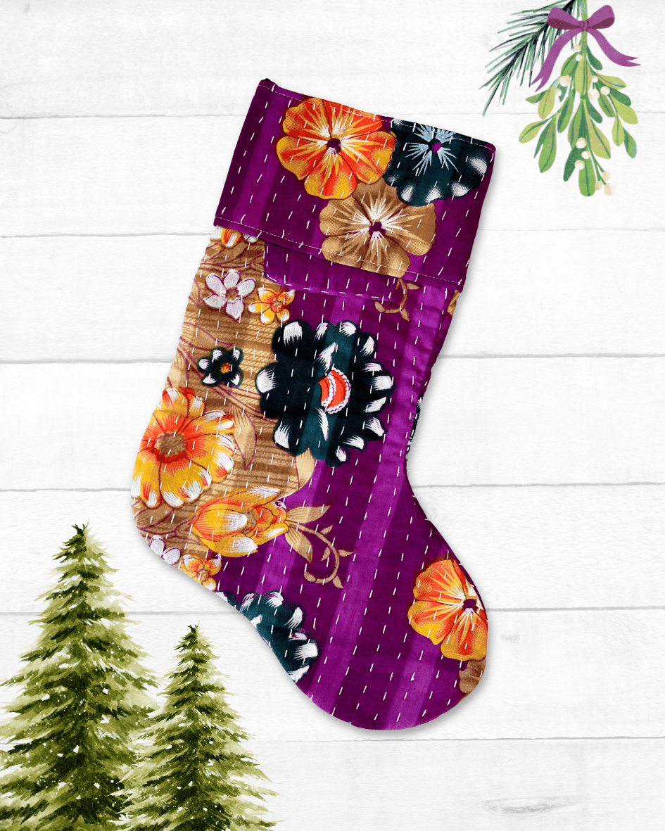 Kantha Stocking - Asha Project Kantha - Saree - Handmade