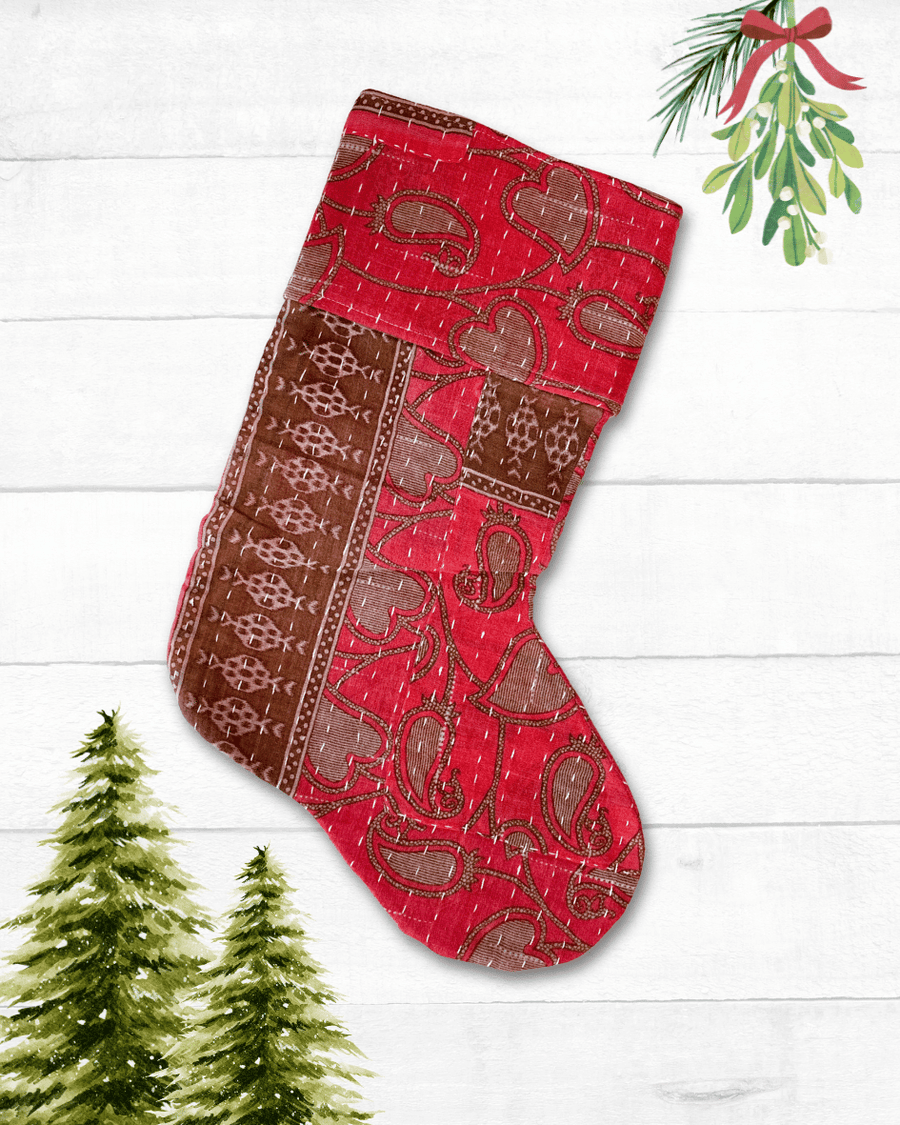 Kantha Stocking - Asha Project Kantha - Saree - Handmade