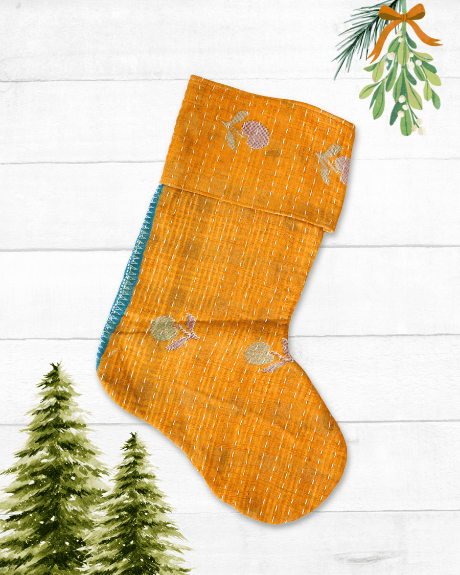 Kantha Stocking - Asha Project Kantha - Saree - Handmade