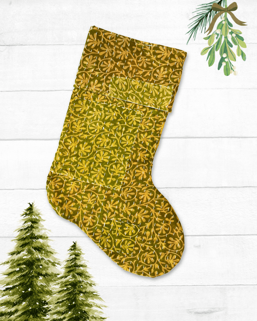 Kantha Stocking - Asha Project Kantha - Saree - Handmade