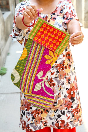 Kantha Stocking | Assorted - Asha Project Kantha - Saree - Handmade