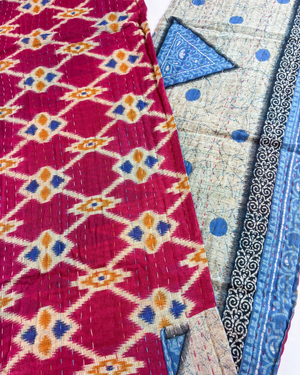 Kantha Table Runner | 60in - Asha Project Kantha - Saree - Handmade