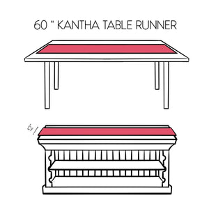 Kantha Table Runner | 60in - Asha Project Kantha - Saree - Handmade