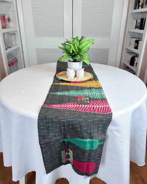 Kantha Table Runner | 60in - Asha Project Kantha - Saree - Handmade