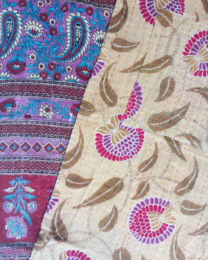 Kantha Table Runner | 60in - Asha Project Kantha-Saree-Handmade
