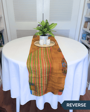 Kantha Table Runner | 60in - Asha Project Kantha-Saree-Handmade