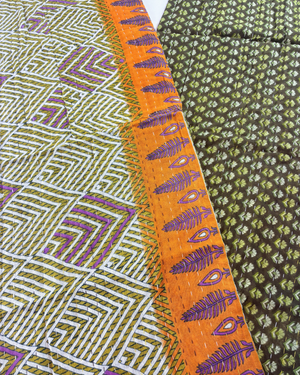 Kantha Table Runner | 60in - Asha Project Kantha - Saree - Handmade