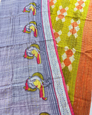 Kantha Table Runner | 60in - Asha Project Kantha - Saree - Handmade