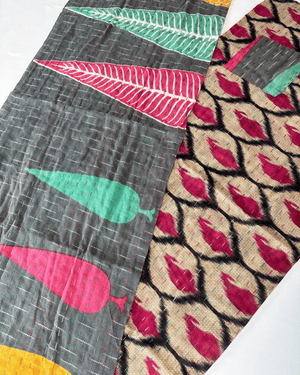 Kantha Table Runner | 60in - Asha Project Kantha - Saree - Handmade